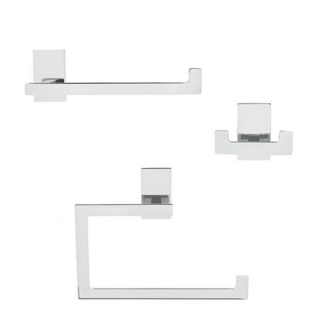 SET ACCESORIOS 3PZS QUADRATO-B CROMO