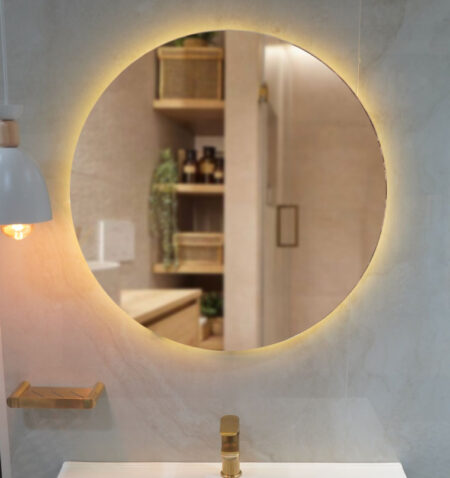 ESPEJO 70CM SAHARA LED PLATA