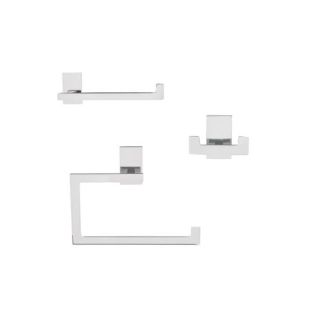 SET ACCESORIOS 3PZS QUADRATO-B CROMO