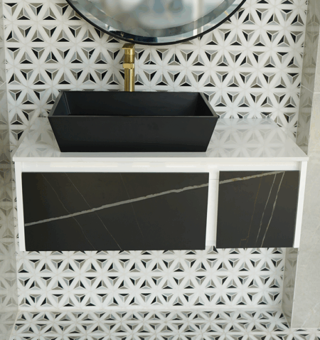 MUEBLE 90CM S/VESSEL PERLA NEGRO