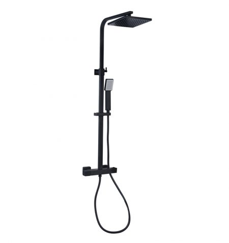SET BARRA DUCHA TEL 20CM TELMEZ NEGRO