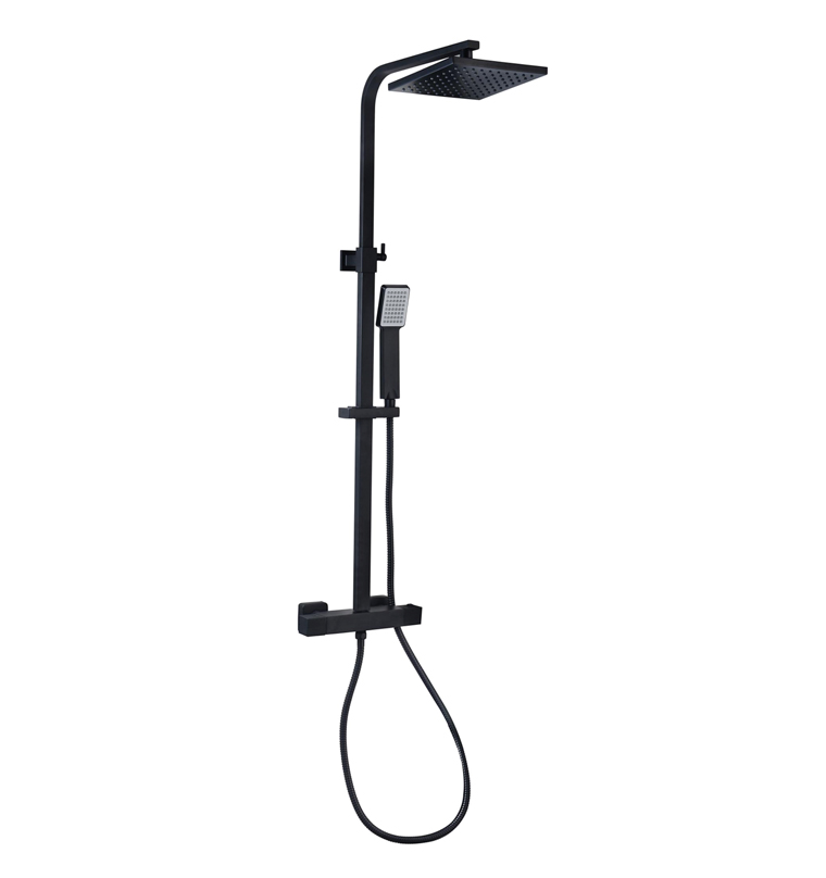 SET BARRA DUCHA TEL 20CM TELMEZ NEGRO