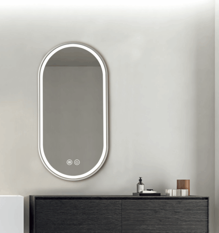 ESPEJO 50*100CM VANGUARD LED PLATA